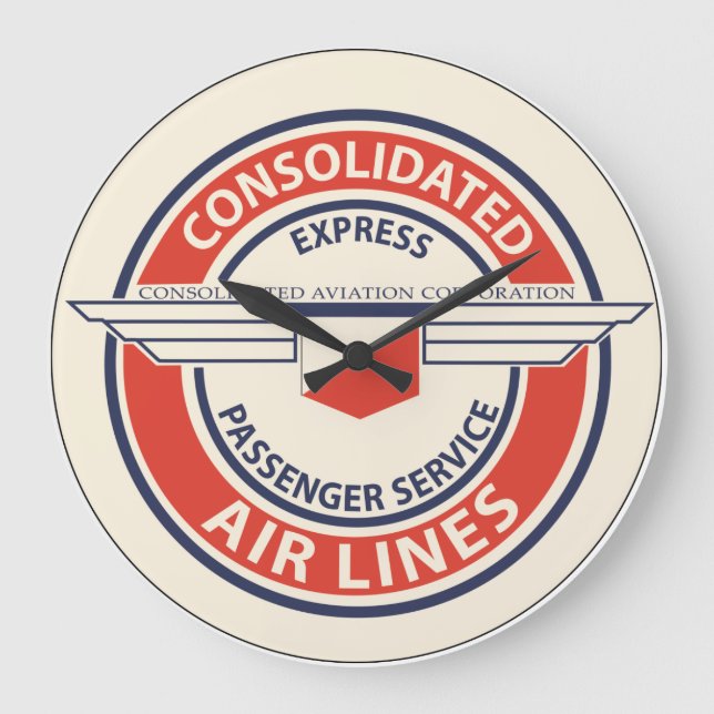 Consolidated Airlines Logo Clocks (LRG or SM) (Front)
