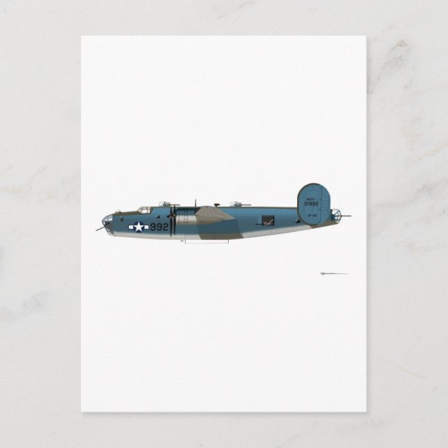Consolidated PB4Y-1 Liberator Postcard (Front)
