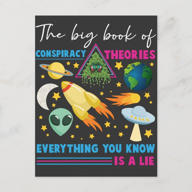 Conspiracy Theorie flat earth UFO Alien Astronomy Postcard (Front)