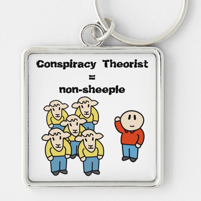 Conspiracy Theorist = non-sheeple Key Ring (Front)