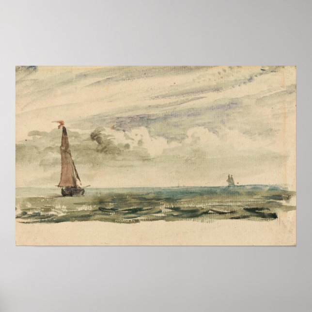 Constable - A Seascape With Two Sailboats Poster (Front)