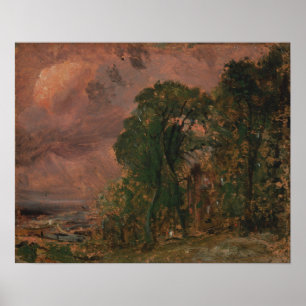 Constable - A View At Hampstead Stormy Weather Poster