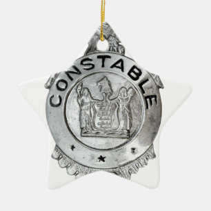 Constable Badge Ceramic Tree Decoration