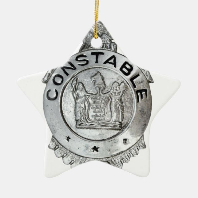 Constable Badge Ceramic Tree Decoration (Front)