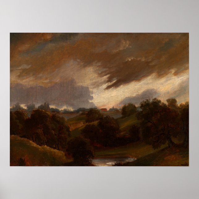 Constable - Hampstead Stormy Sky Poster (Front)
