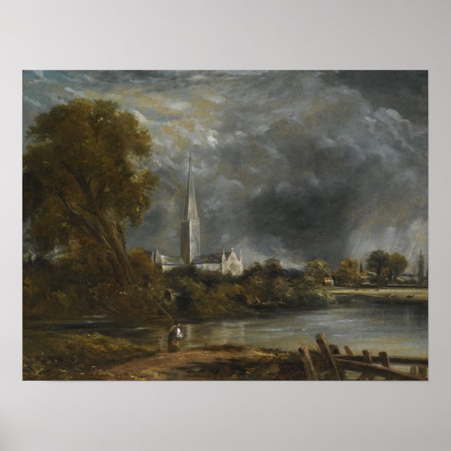 Constable - Salisbury Cathedral From The Meadows Poster (Front)