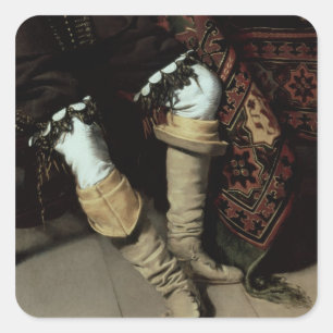 Constantijn Huygens  and his clerk, 1627 Square Sticker