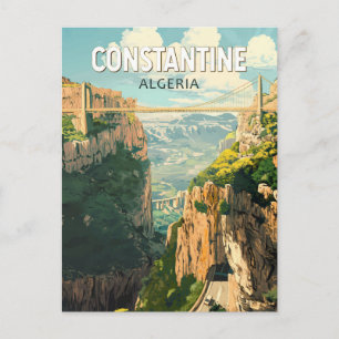 Constantine Algeria Travel Art Vintage Postcard