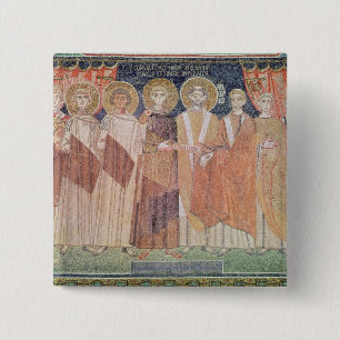 Constantine IV granting Bishop privileges 15 Cm Square Badge