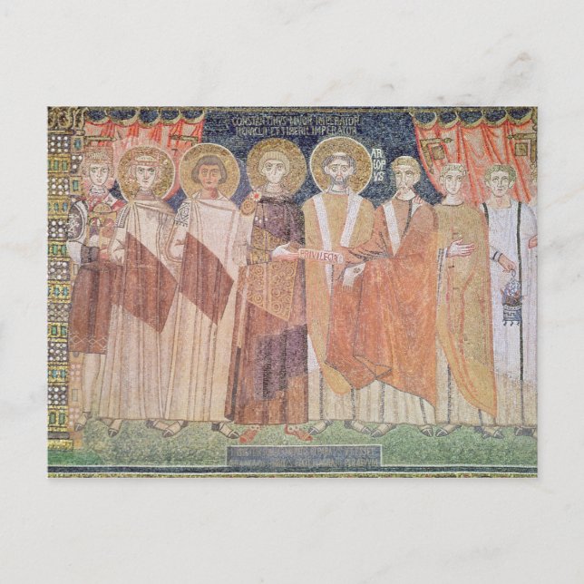 Constantine IV granting Bishop privileges Postcard (Front)