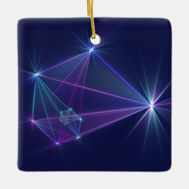 Constellation, Abstract Fantasy Fractal Art Ceramic Ornament (Front)