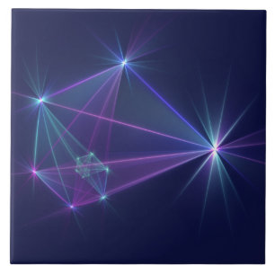 Constellation, Abstract Fantasy Fractal Art Ceramic Tile