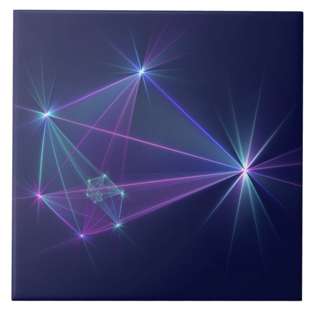 Constellation, Abstract Fantasy Fractal Art Ceramic Tile (Front)
