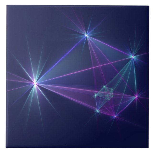 Constellation, Abstract Fantasy Fractal Art Ceramic Tile (Front)