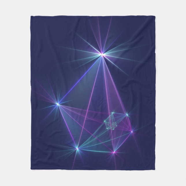 Constellation, Abstract Fantasy Fractal Art Fleece Blanket (Front)