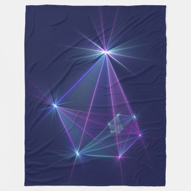 Constellation, Abstract Fantasy Fractal Art Fleece Blanket (Front)