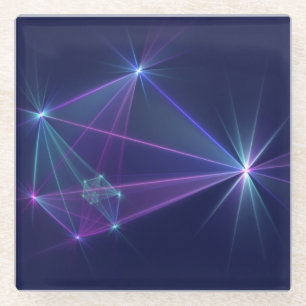Constellation, Abstract Fantasy Fractal Art Glass Coaster