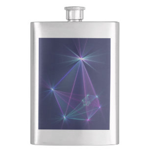 Constellation, Abstract Fantasy Fractal Art Hip Flask