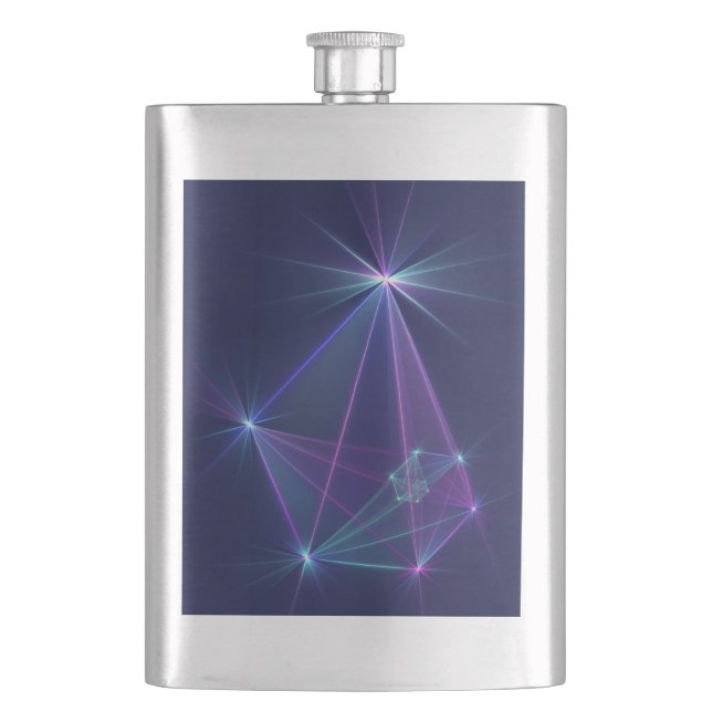 Constellation, Abstract Fantasy Fractal Art Hip Flask (Front)