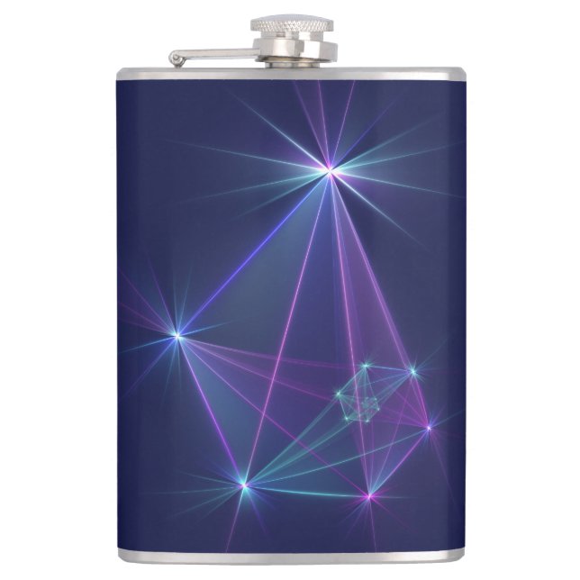 Constellation, Abstract Fantasy Fractal Art Hip Flask (Front)