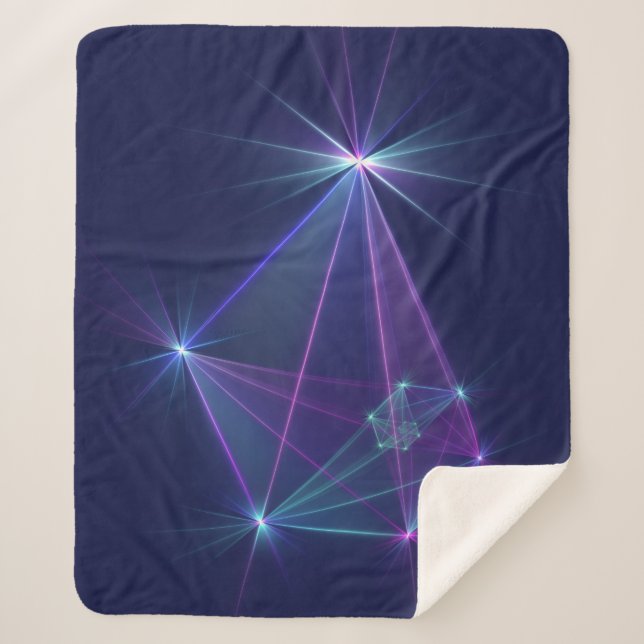 Constellation, Abstract Fantasy Fractal Art Sherpa Blanket (Front)