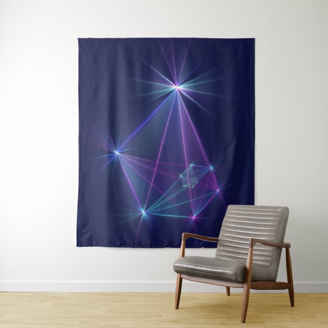 Constellation, Abstract Fantasy Fractal Art Tapestry (In Situ)