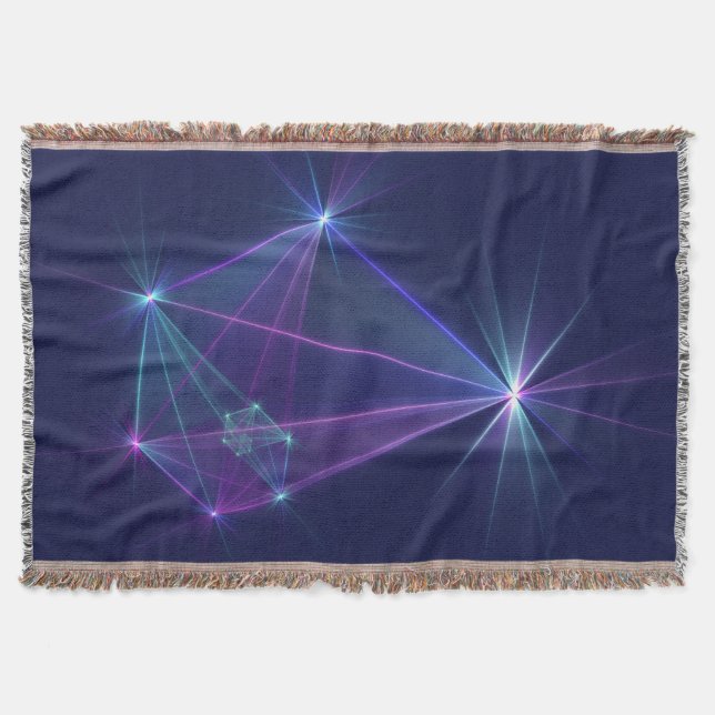 Constellation, Abstract Fantasy Fractal Art Throw Blanket (Front)