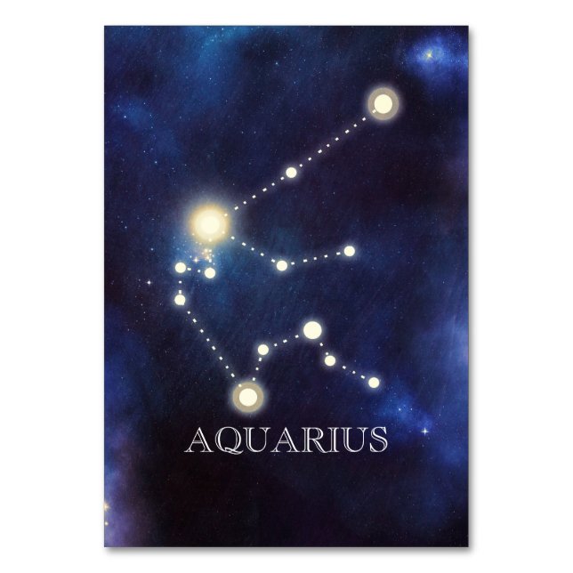 Constellation | Aquarius | Wedding Table Number (Front)