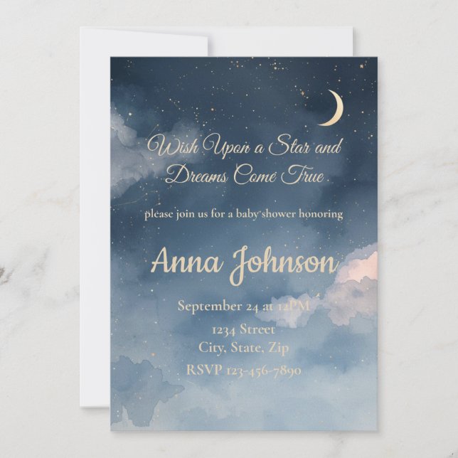 Constellation Baby Shower Invitation | Watercolor (Front)