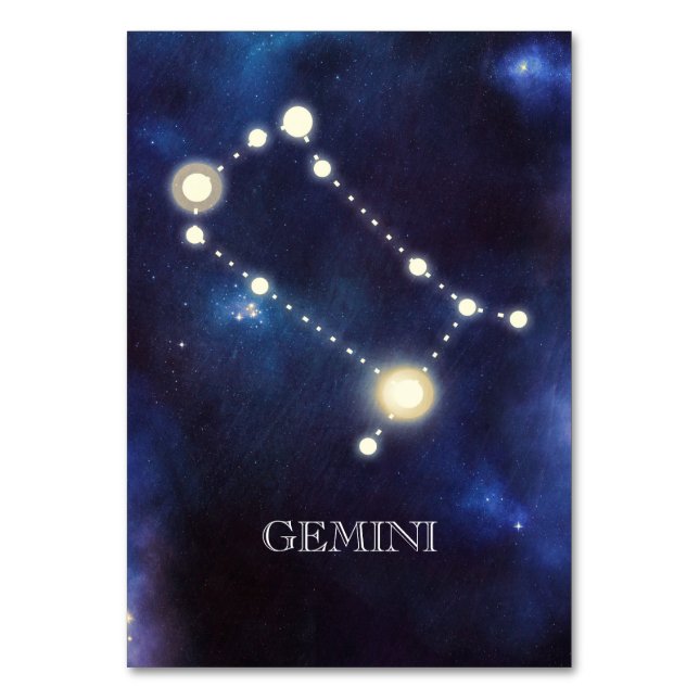 Constellation | Gemini | Wedding Table Number (Front)