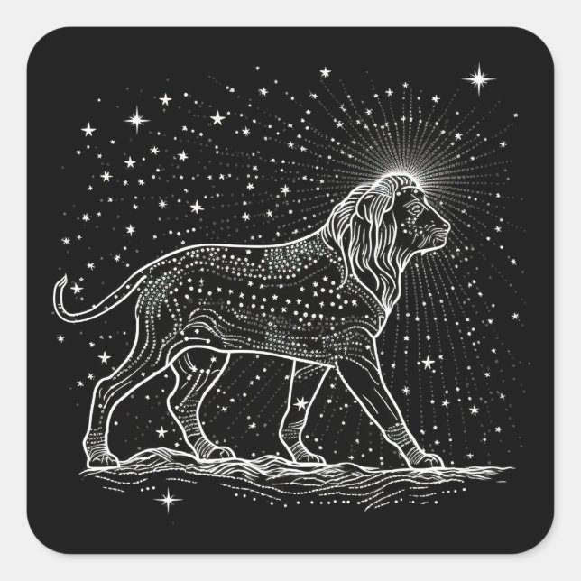 Constellation lion square sticker (Front)