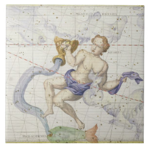 Constellation of Aquarius, plate 9 from 'Atlas Coe Ceramic Tile