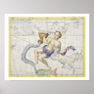 Constellation of Aquarius, plate 9 from 'Atlas Coe Poster