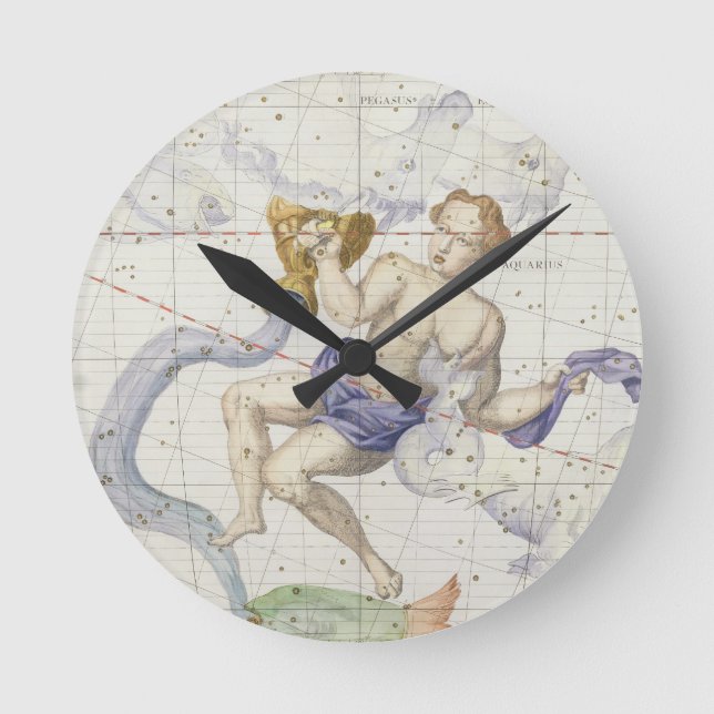 Constellation of Aquarius, plate 9 from 'Atlas Coe Round Clock (Front)
