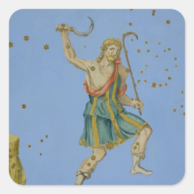 Constellation of Bootes, from 'Uranometria' by Joh Square Sticker (Front)