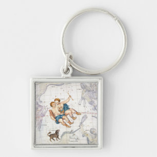 Constellation of Gemini with Canis Minor, plate 13 Key Ring