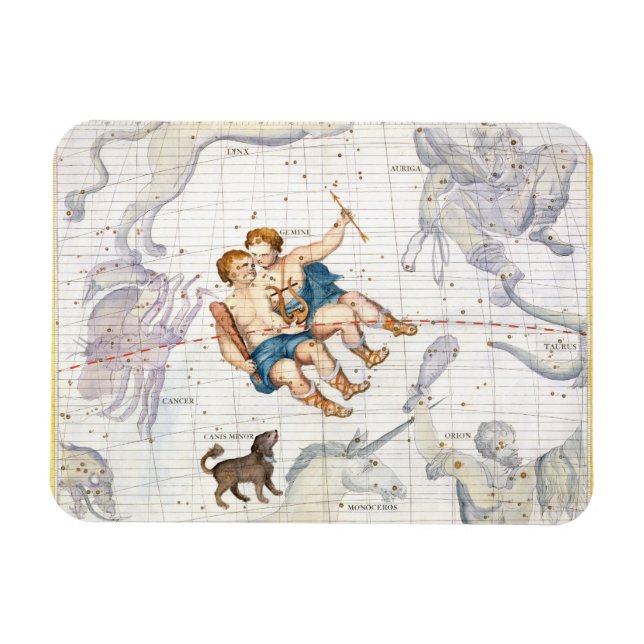 Constellation of Gemini with Canis Minor, plate 13 Magnet (Horizontal)