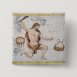 Constellation of Hercules with Corona and Lyra, pl 15 Cm Square Badge
