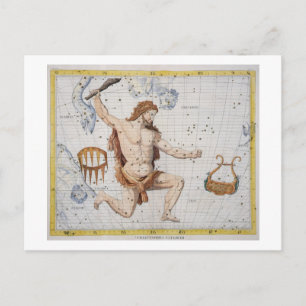 Constellation of Hercules with Corona and Lyra, pl Postcard
