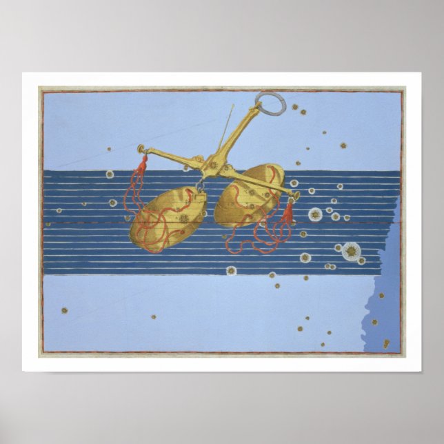 Constellation of Libra, from 'Uranometria' by Joha Poster (Front)