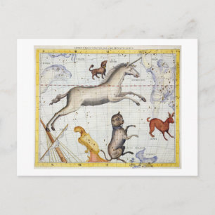 Constellation of Monoceros with Canis Major and Mi Postcard