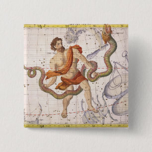 Constellation of Ophiucus and Serpens, plate 22 fr 15 Cm Square Badge