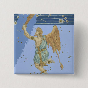 Constellation of Orion, from 'Uranometria' by Joha 15 Cm Square Badge