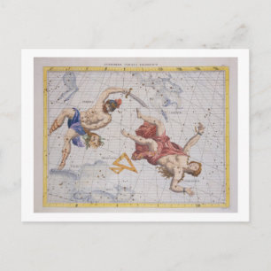 Constellation of Perseus and Andromeda, from 'Atla Postcard