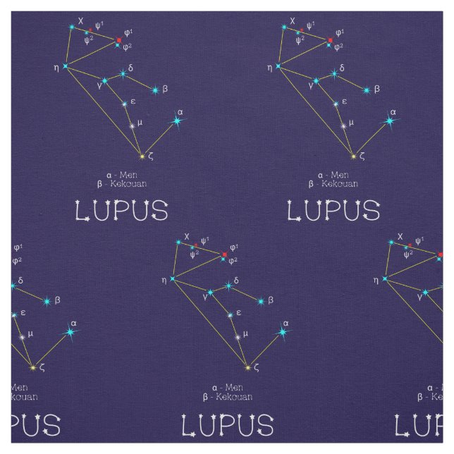 Constellation Of Stars Lupus Or Wolf Fabric (Swatch)