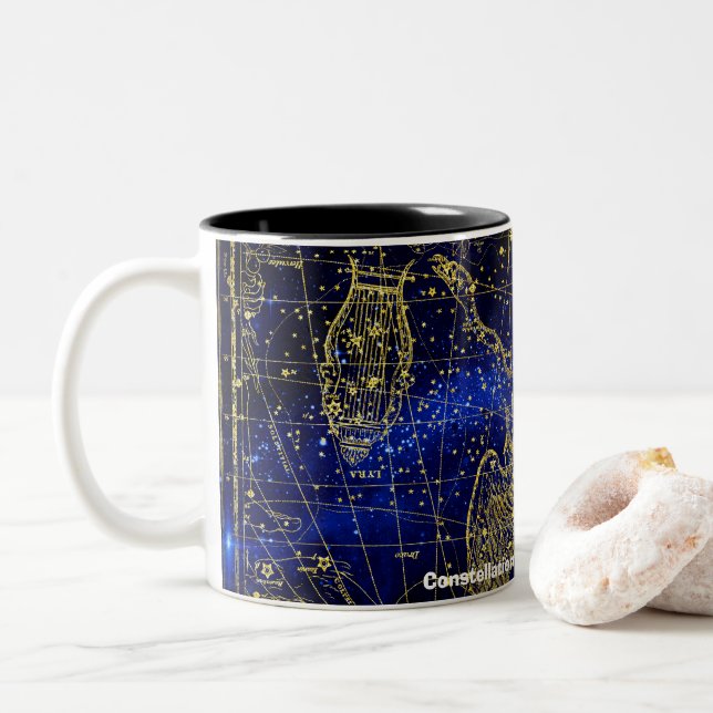 Constellation of the Lizard Two-Tone Coffee Mug (With Donut)