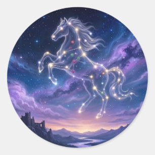 Constellation of the Valiant Steed Classic Round Sticker