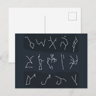 Constellation Pattern in Stripes Style Space Party Postcard