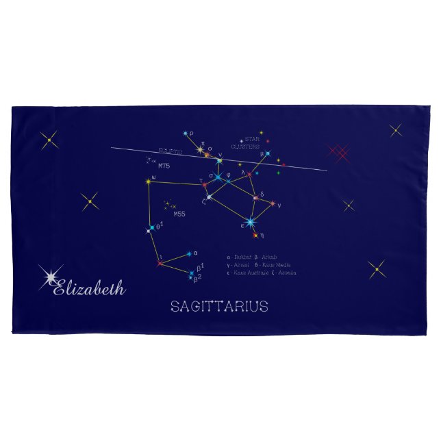 Constellation SAGITTARIUS unique, impressive Pillowcase (Front)