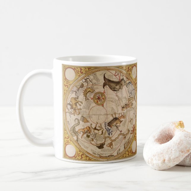 Constellation Stars Southern Sky Vintage Astronomy Coffee Mug (With Donut)